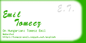 emil tomecz business card